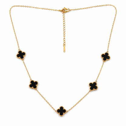 Black Clover Charm Necklace for Women