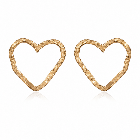 Gold Tone Heart Shaped