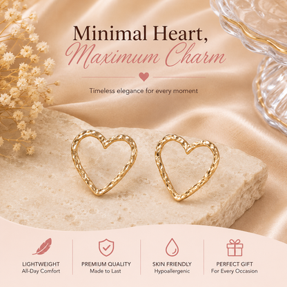 Gold Tone Heart Shaped