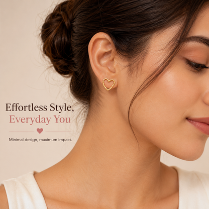 Gold Tone Heart Shaped