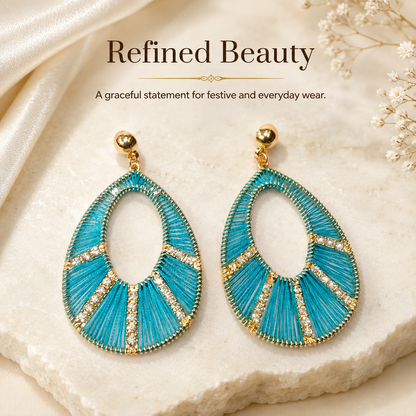 Thread Teardrop Drop Earrings