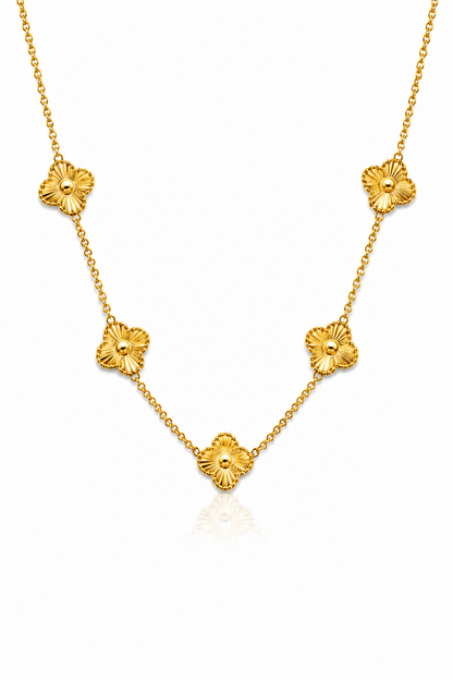 Gold Clover Charm Necklace for Women