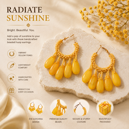 Sunshine Drop Hoop Earrings