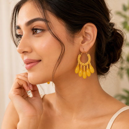 Sunshine Drop Hoop Earrings