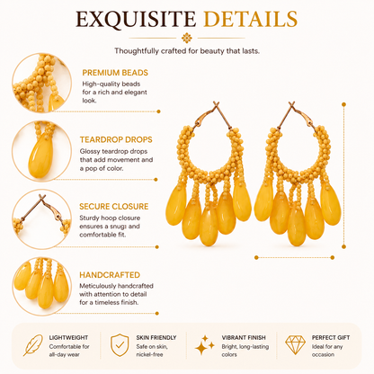 Sunshine Drop Hoop Earrings
