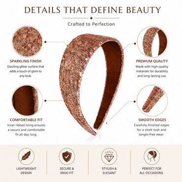 Glitter Padded Headband for Women