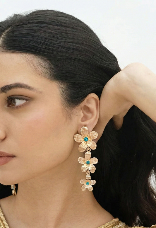 Golden Flower Trail Earrings