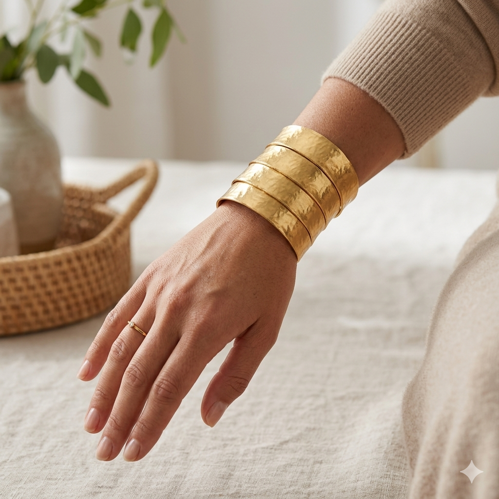 Wide Metal Cuff for Women