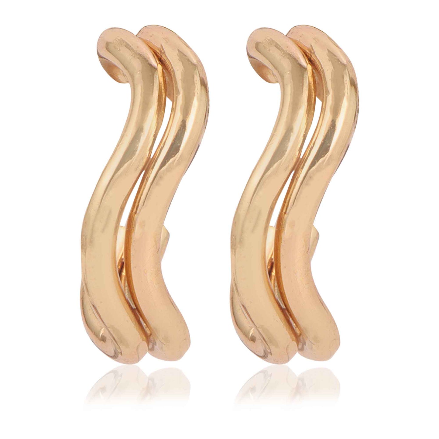 Ethereal S-Wave Gold Statement Hoops