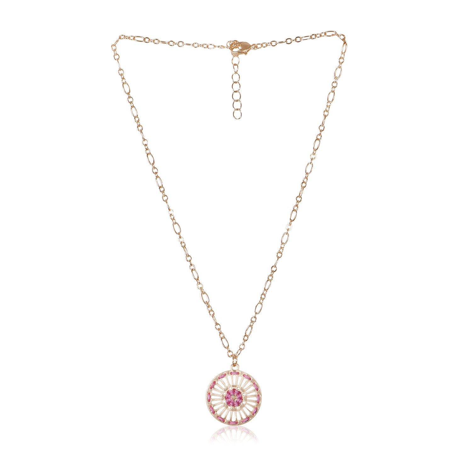Pink Petal Charm Necklace