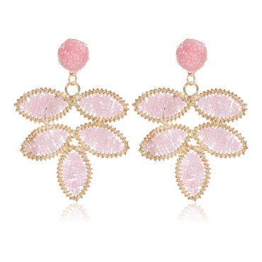 Handcrafted Beaded Leaf Earrings