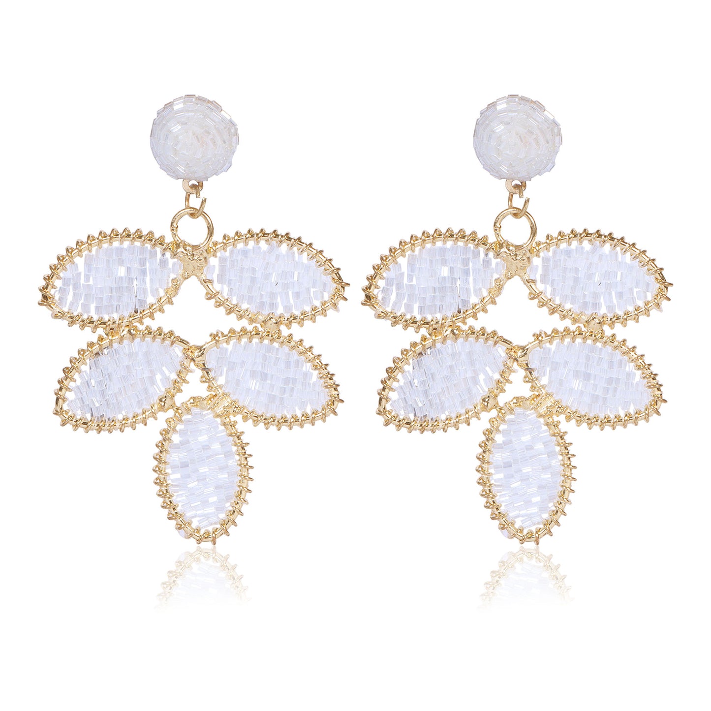 Pearl Mist Leaf Earrings