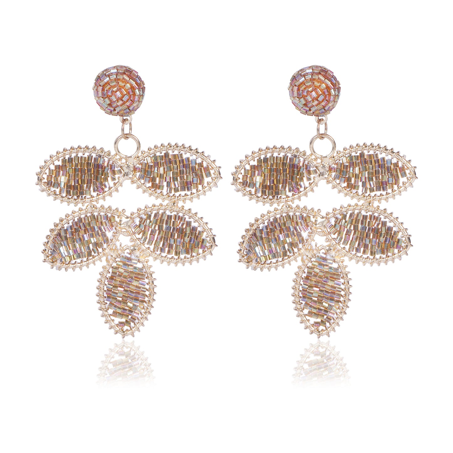 Luxe Petal Beaded Danglers