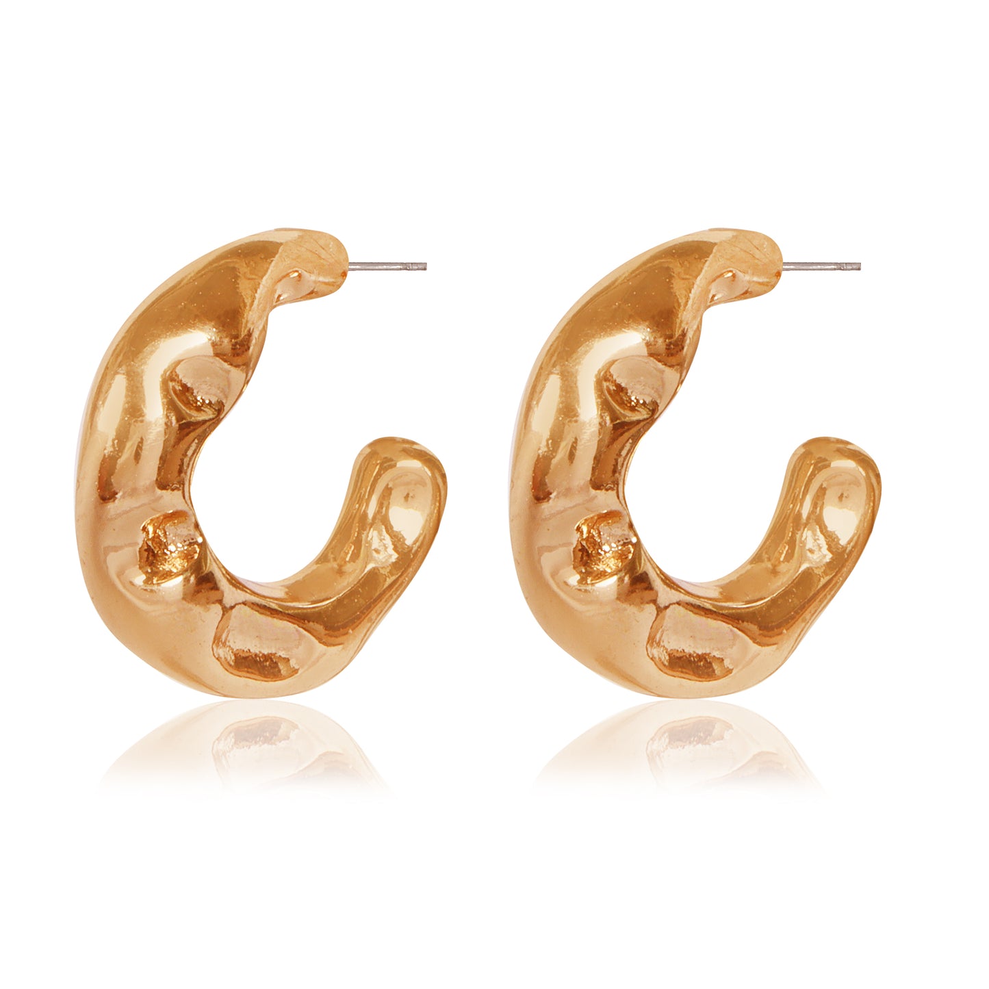 Golden Wave Hoop Earrings