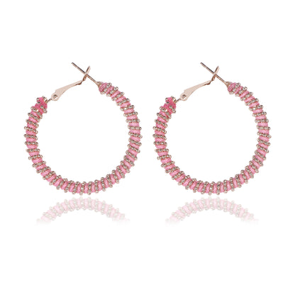 Blush Beaded Circle Earrings