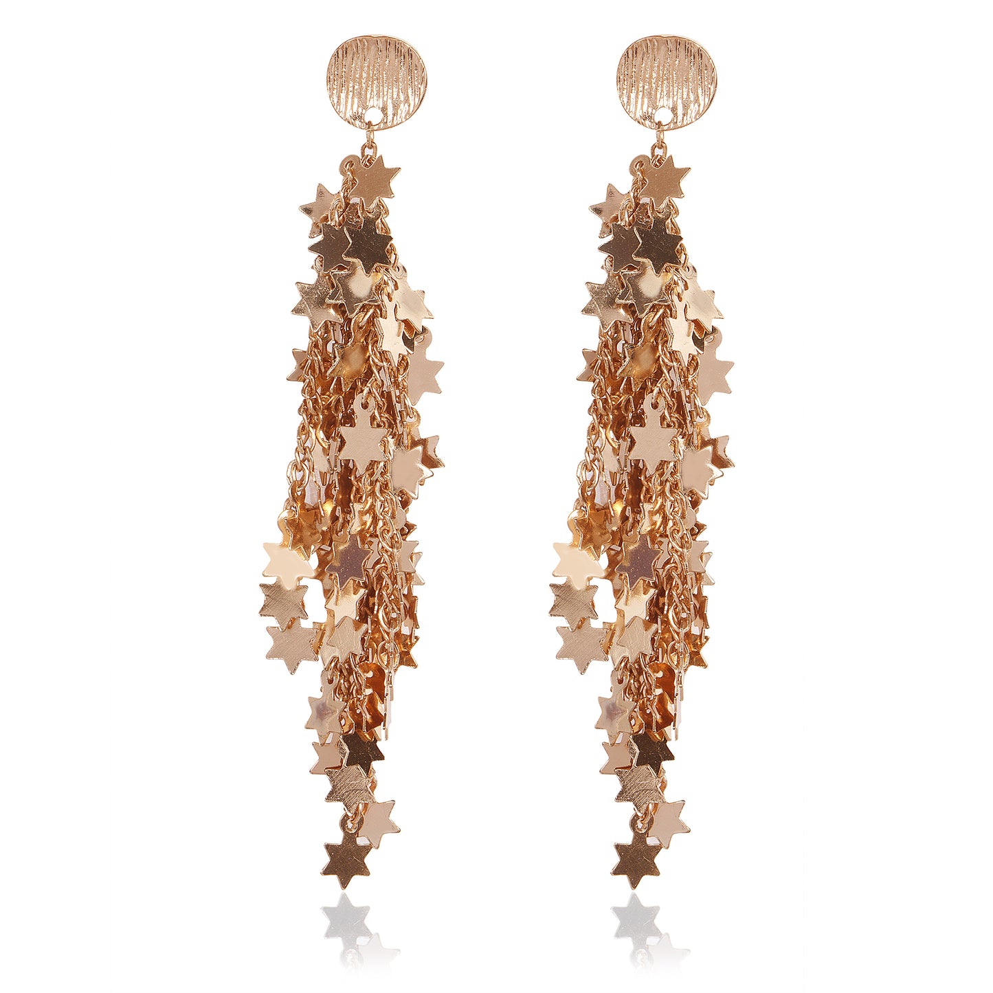 Starlit Cascade Gold Drop Earrings