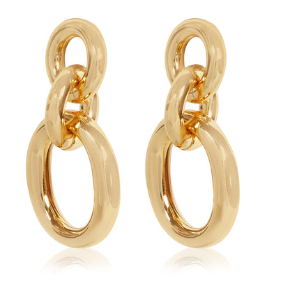 Glossy Chain Oval Earrings