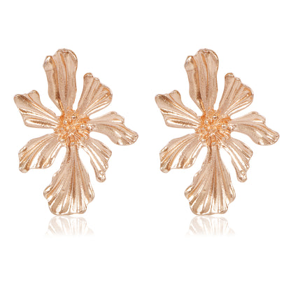 Metallic Petal Bloom Earrings
