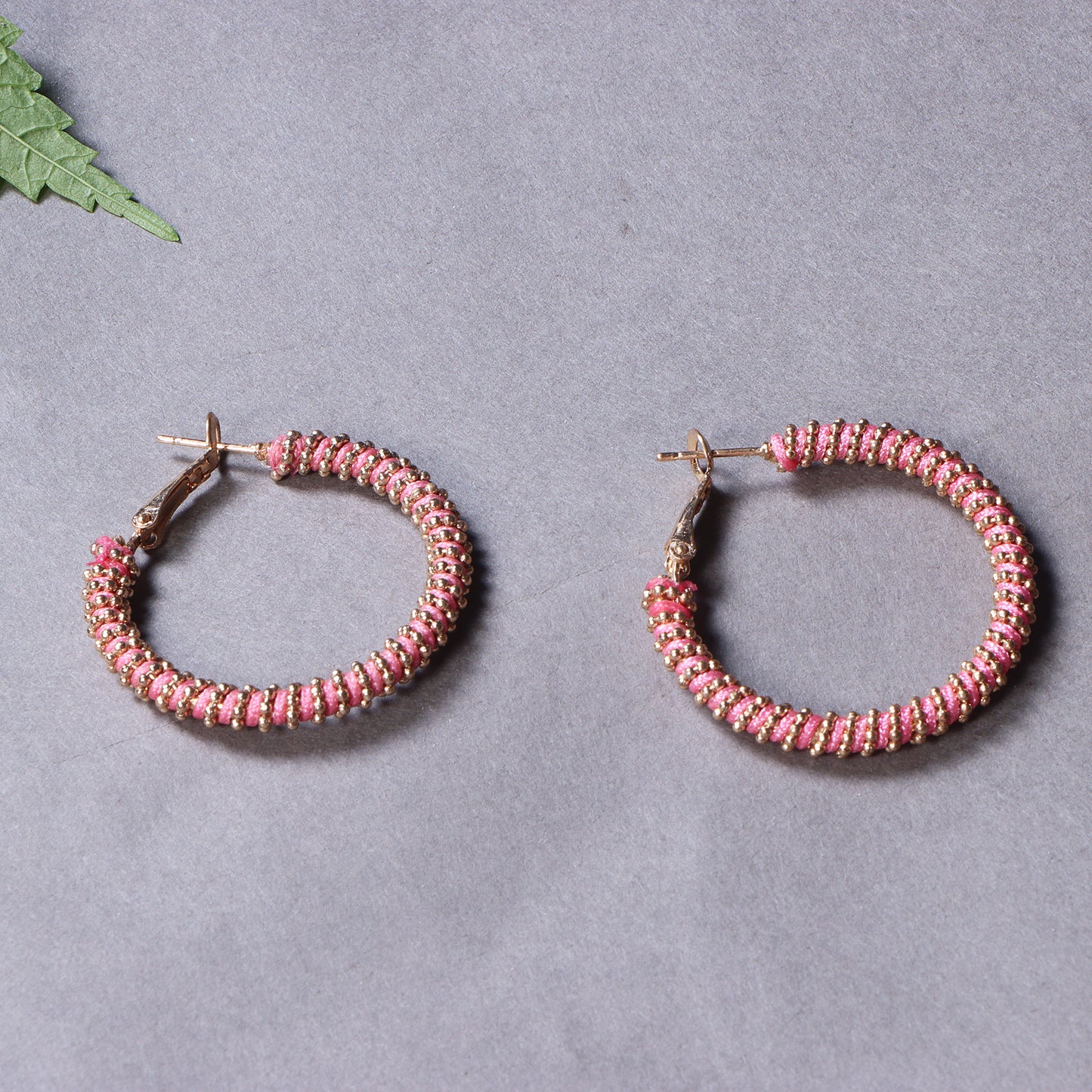 Blush Beaded Circle Earrings