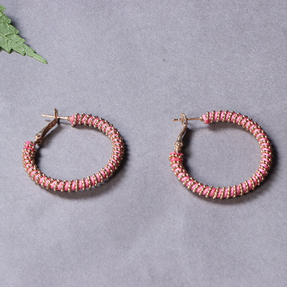 Blush Beaded Circle Earrings