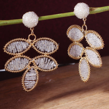 Pearl Mist Leaf Earrings