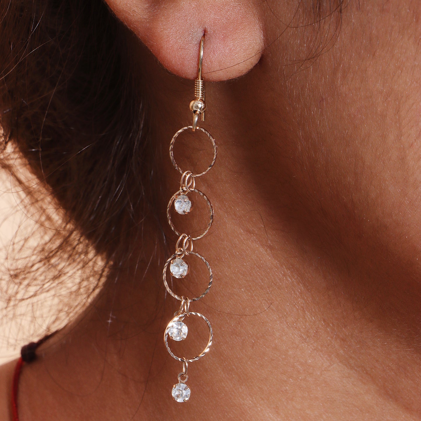 Golden Circle Dangling Earrings