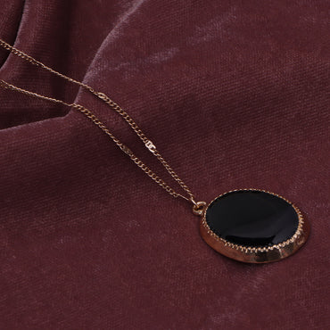Black Stone Pendant Necklace