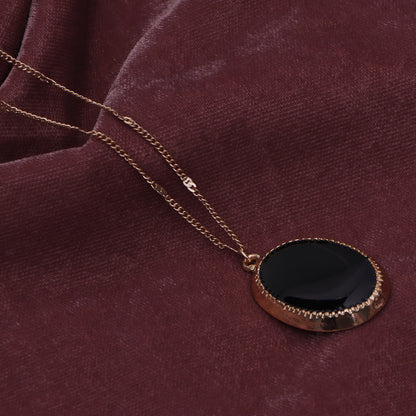 Black Stone Pendant Necklace