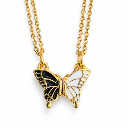 Gold Butterfly Couple Necklace