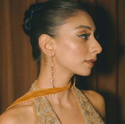 Golden Circle Dangling Earrings