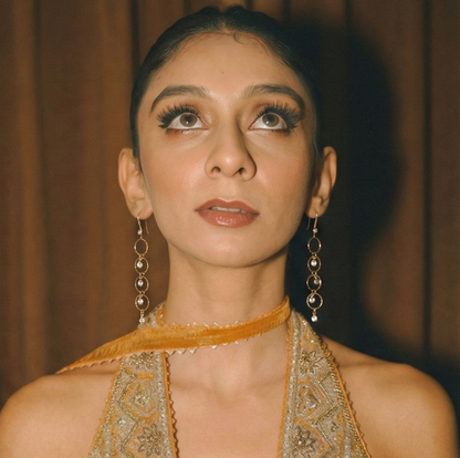 Golden Circle Dangling Earrings