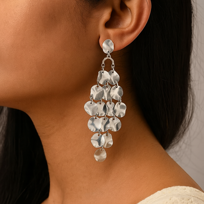 Modern Disc Drop Earrings