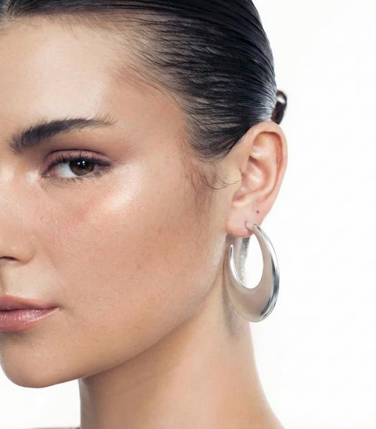 Lunar Shine Silver Hoops