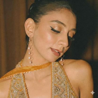 Golden Circle Dangling Earrings