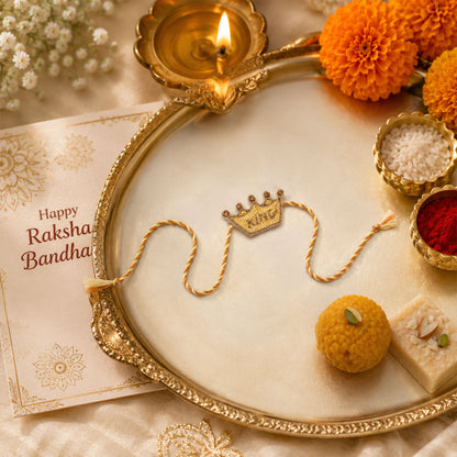 Royal crown rakhi for brother Raksha Bandhan celebration