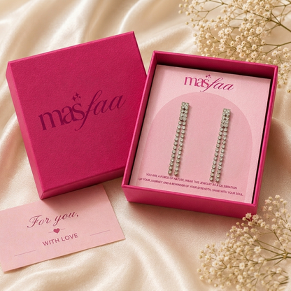 Silver Tone Crystal Tassel Earrings for Women