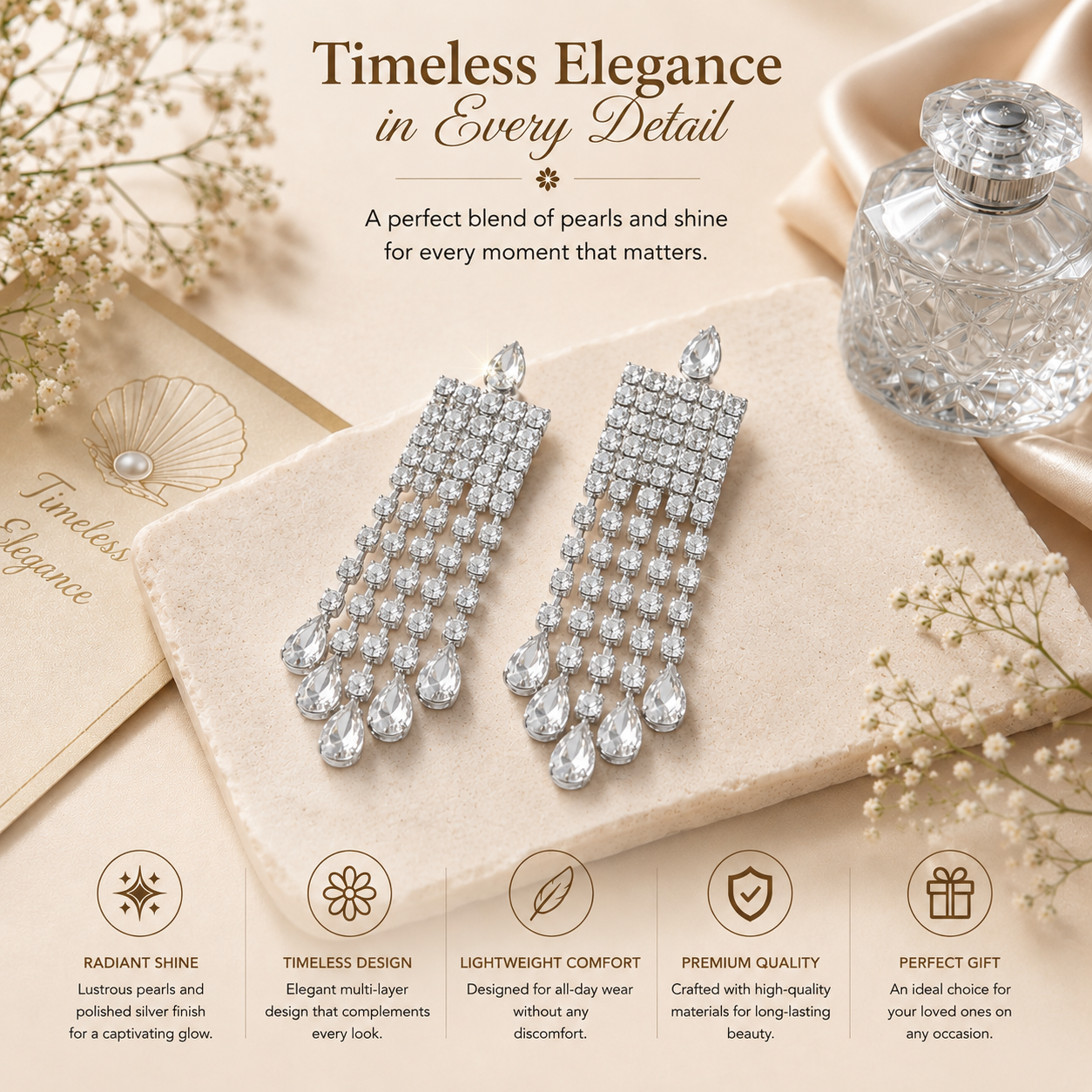Crystal Chandelier Earrings for Women