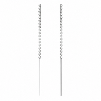 Minimalist Crystal Bar Drop Earrings for Women