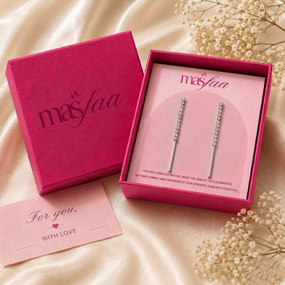 Minimalist Crystal Bar Drop Earrings for Women