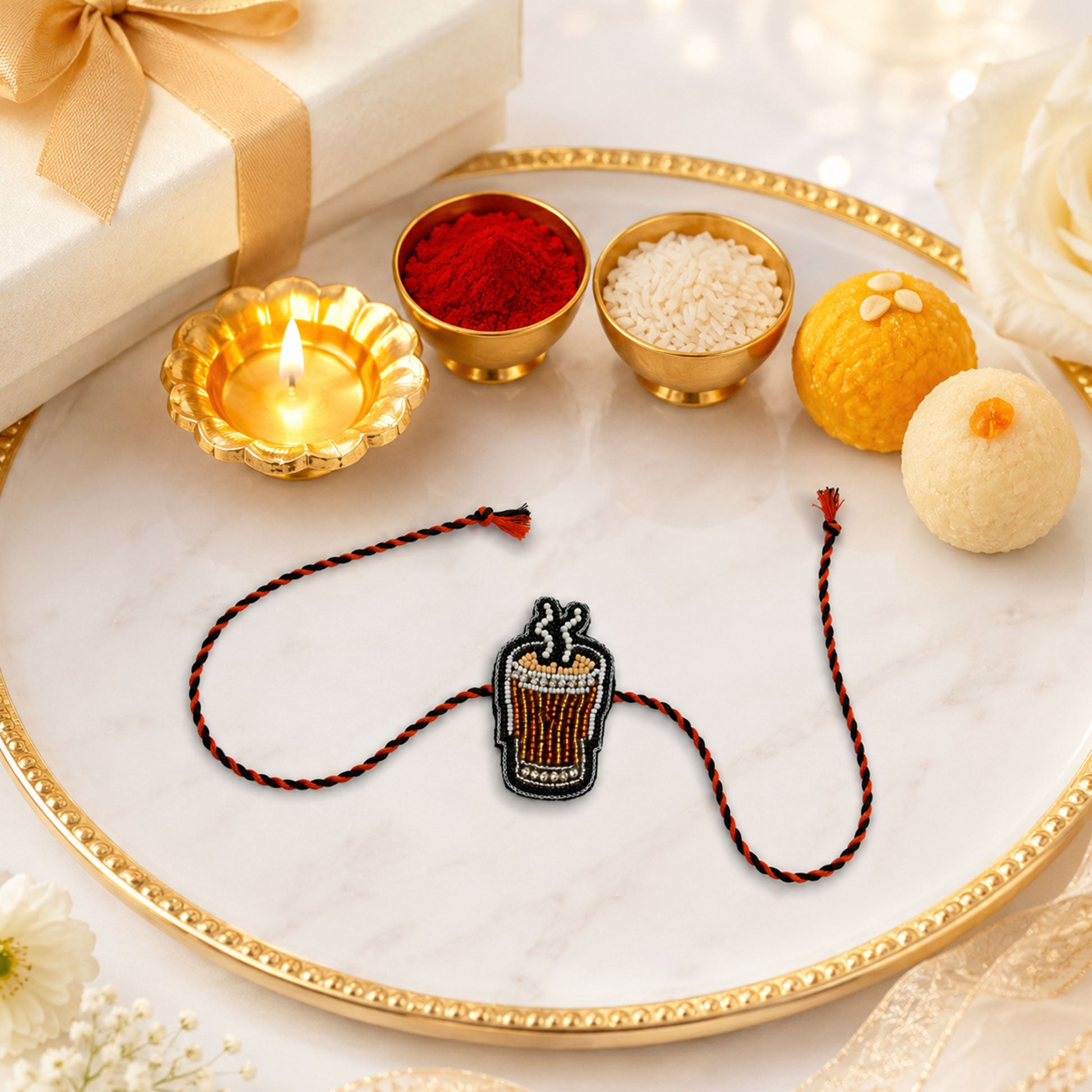 Lightweight designer rakhi for brother festive gifting