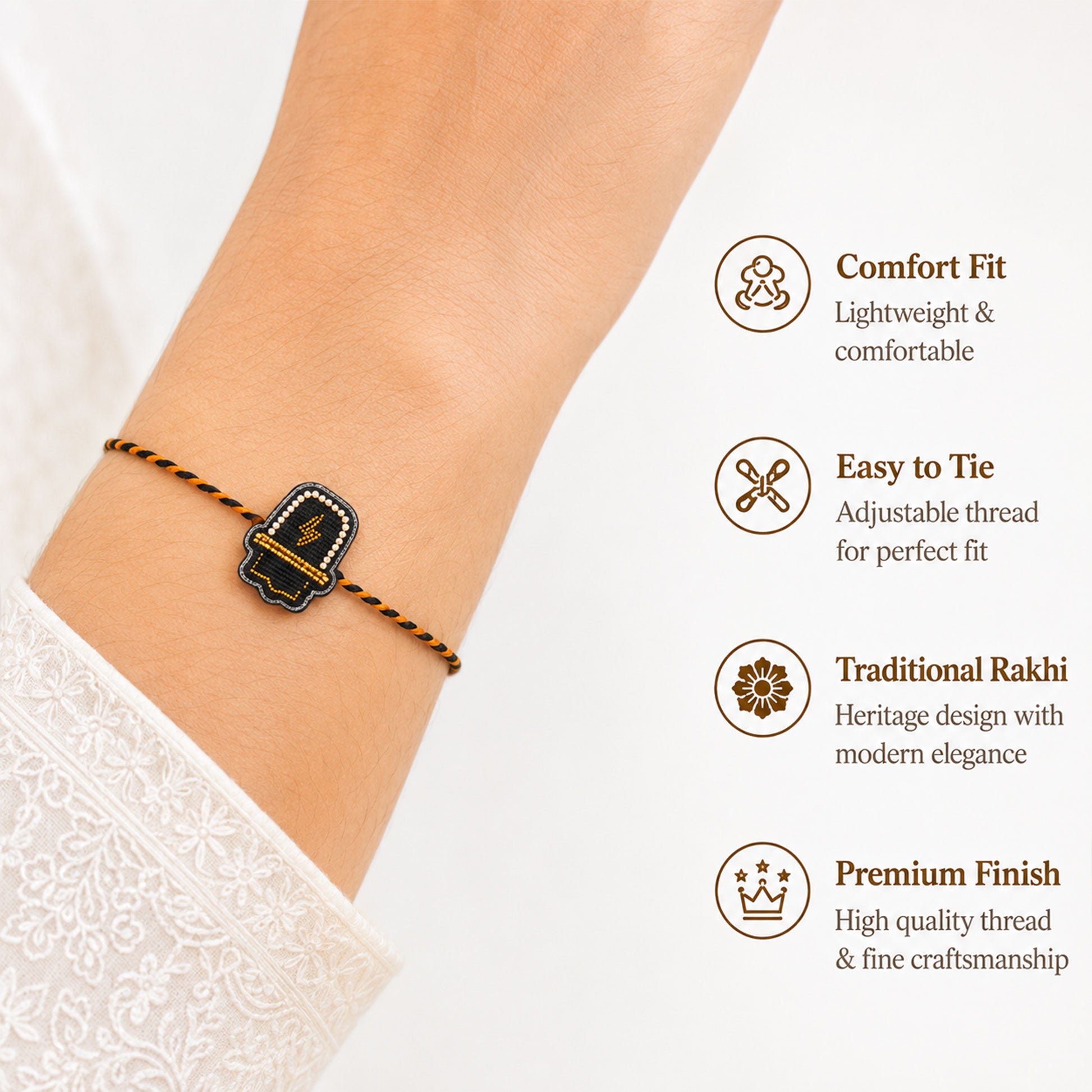 Lightweight designer rakhi for brother festive gifting