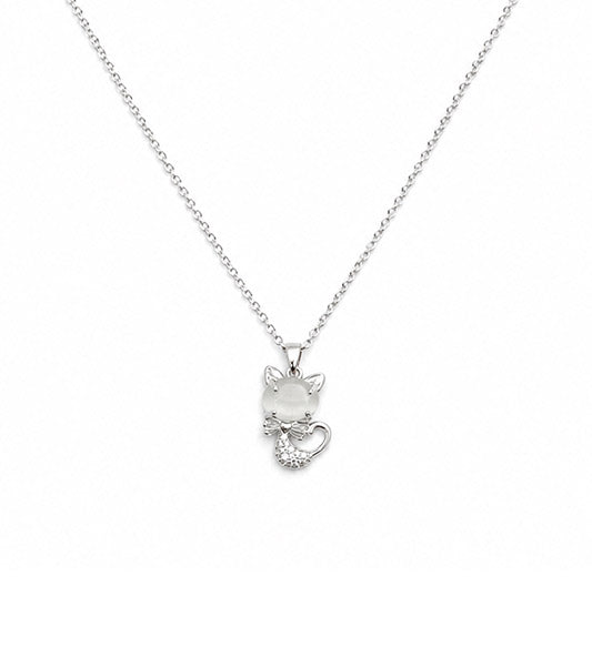 Silver Plated Cat Pendant Necklace