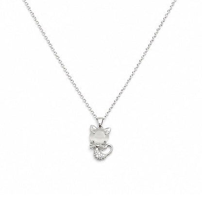 Silver Plated Cat Pendant Necklace