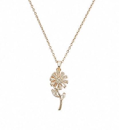Gold Plated Floral Pendant Necklace