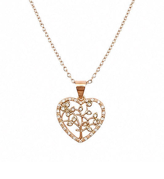 Rose Gold Heart Pendant Necklace