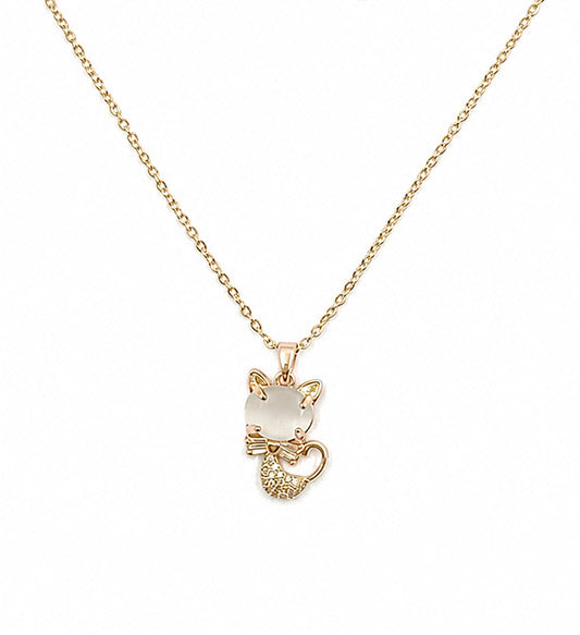 Rose Gold Cat Pendant Necklace