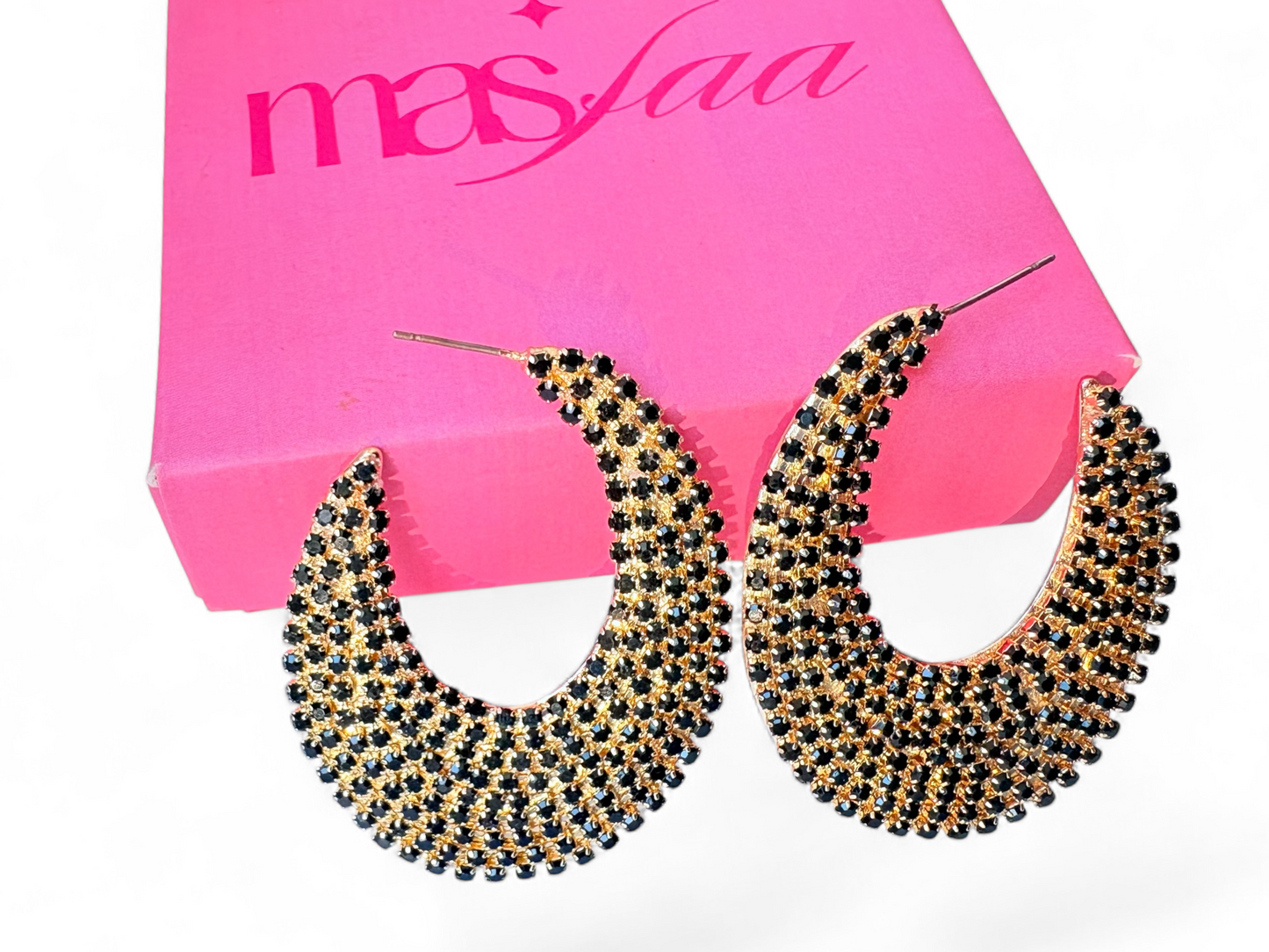 Noir Stellar Hoops