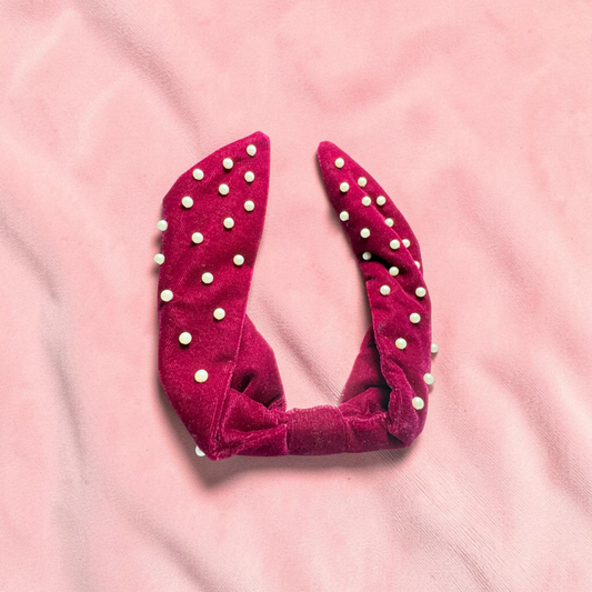 The Royale Velvet Pearl Headband