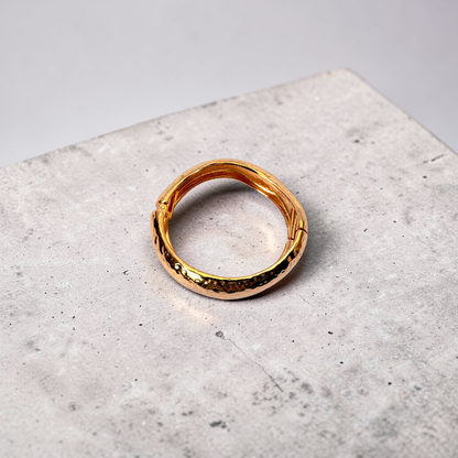 Gilded Ripple Hammered Bangle