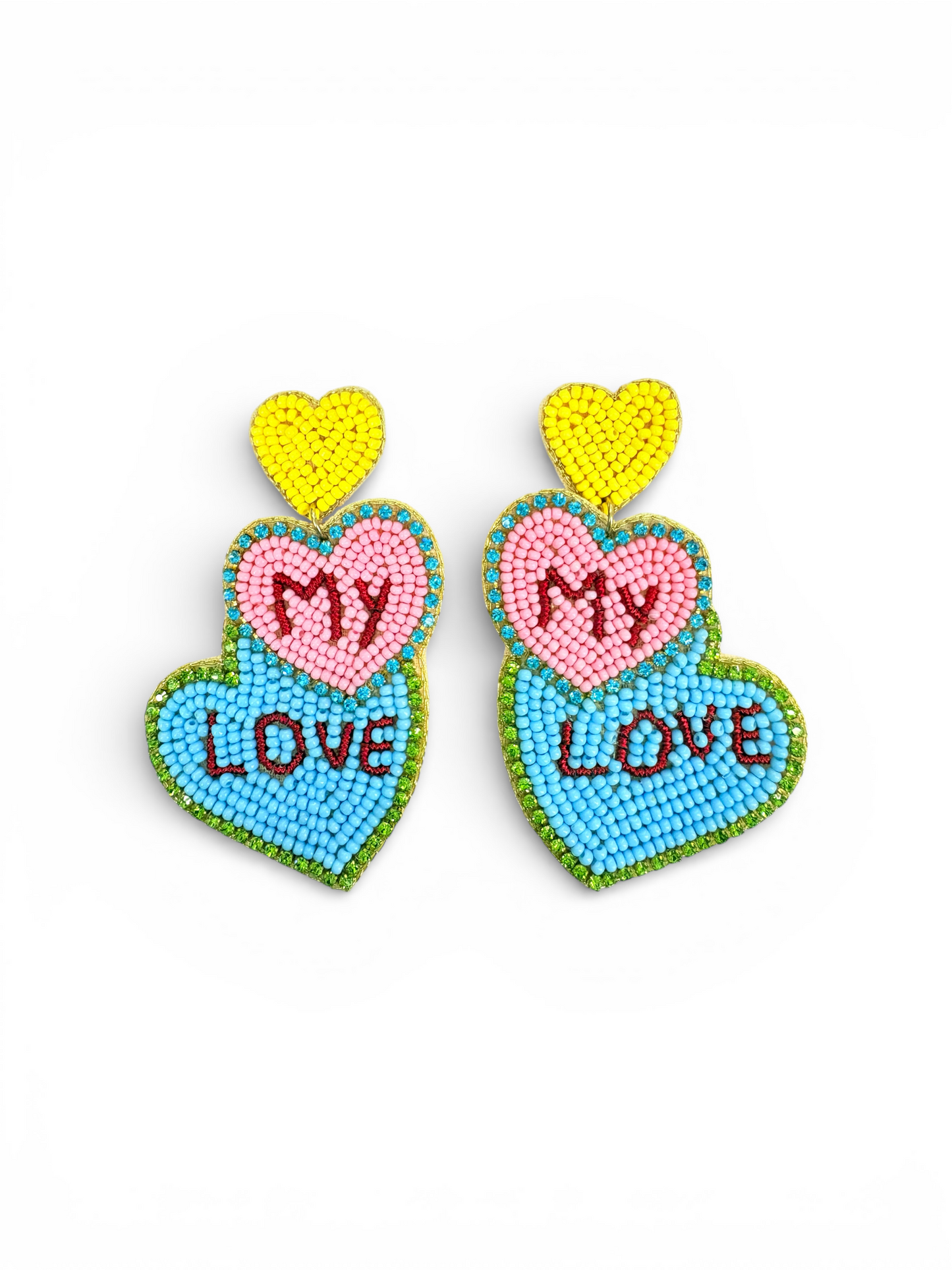 Triple Love Beaded Statement Drops